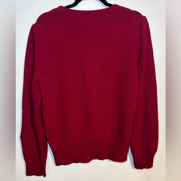 vintage 1970s Christmas sweater w reindeer | 100% cotton knit - Picture 5 of 5